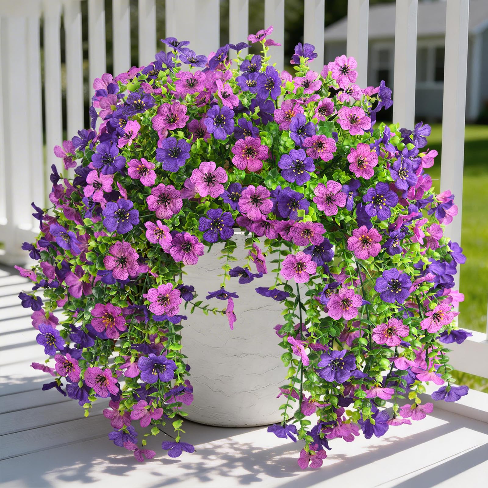 Homsunny Artificial Fake Flowers Outdoor Spring Summer Decoration 2 PCS