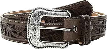 ARIAT - Cinturón De Piel Genuino Para Hobre Con Patrón Bordado Del