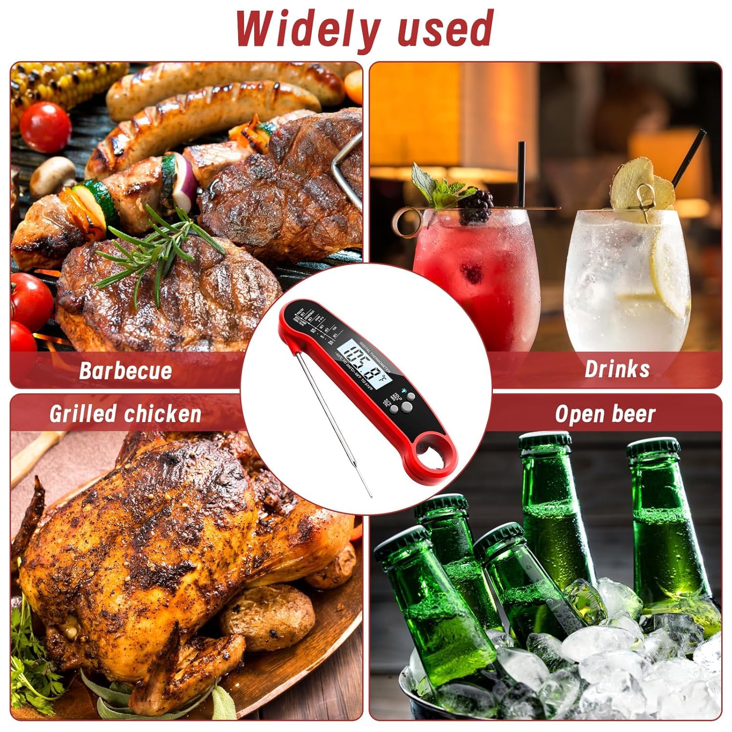 Digital Kitchen Meat Thermometer，Food Thermometer， Do pieczenia grilla