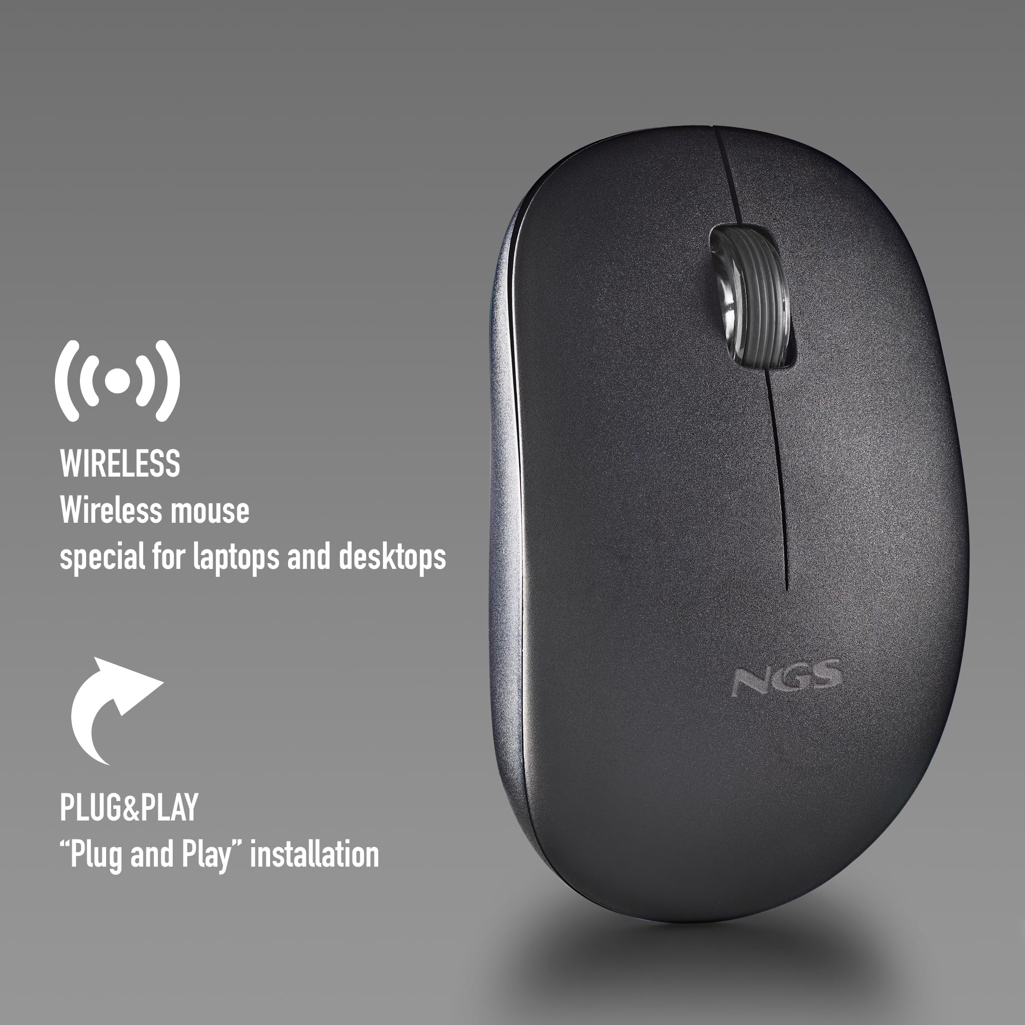 NGS Fog Pro, Wireless Silent Mouse, Black