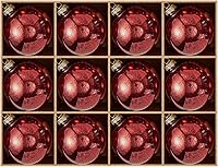 Vista 78 de DN DECONATION Deep Red Glass Christmas Ornaments, Set of 9, 3.15' Hanging Christmas Baubles for Xmas Tree Decoration, Wedding Party Gift