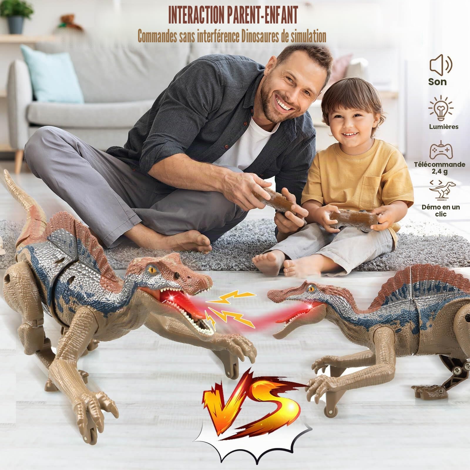 Aooess Jouets pour enfants de 3 à 8 ans: jouets de dinosaures télécommandés pour les âges 3 4 5 6 7 8 ans cadeaux pour enfants jouets pour enfants de 3 à 8 ans jouet robot dinosaure RC