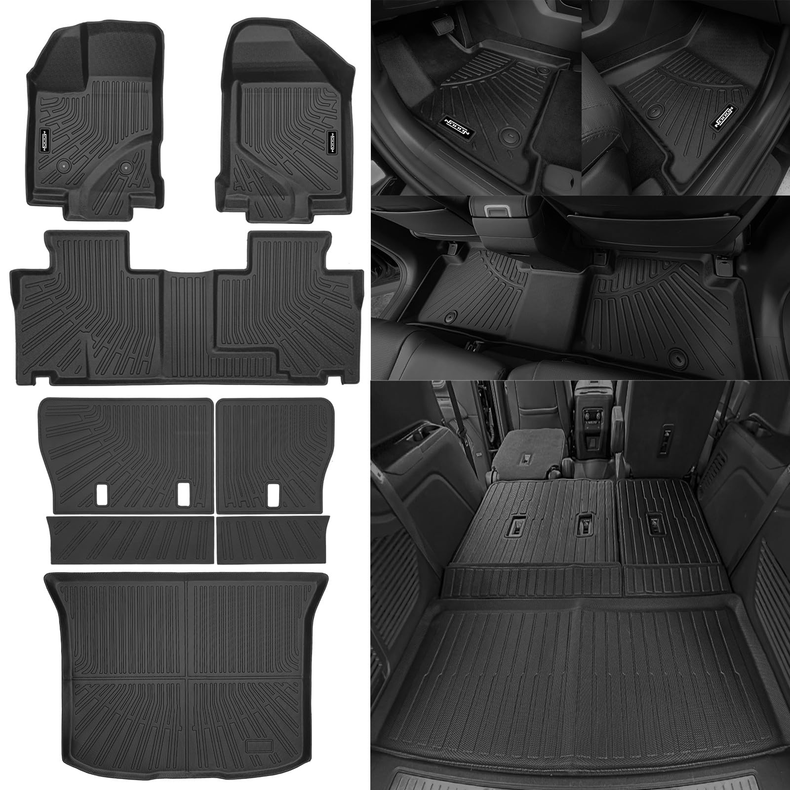 Photo 1 of ***PARTIAL SET - MISSING PIECES*** NQOQN Custom Fit Floor Mats for Nissan Murano 2025, All Weather TPE Floor Liners with Trunk Mat & Backrest Protectors, Odorless Full Set Interior Accessories