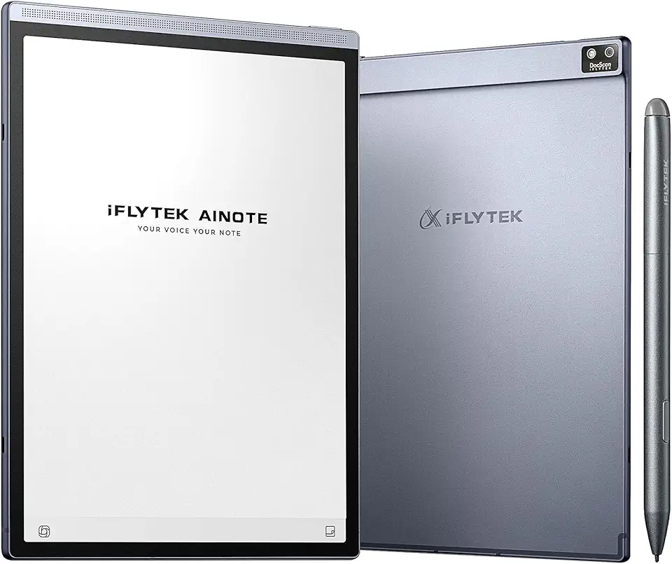 iFLYTEK Pacote AINOTE Air 2 – Tablet de 20,8 cm E Ink AI para anotações com caneta, níveis de pressão 4096, caderno digital com transcrição de voz para texto, suporte a vários idiomas, ideal para