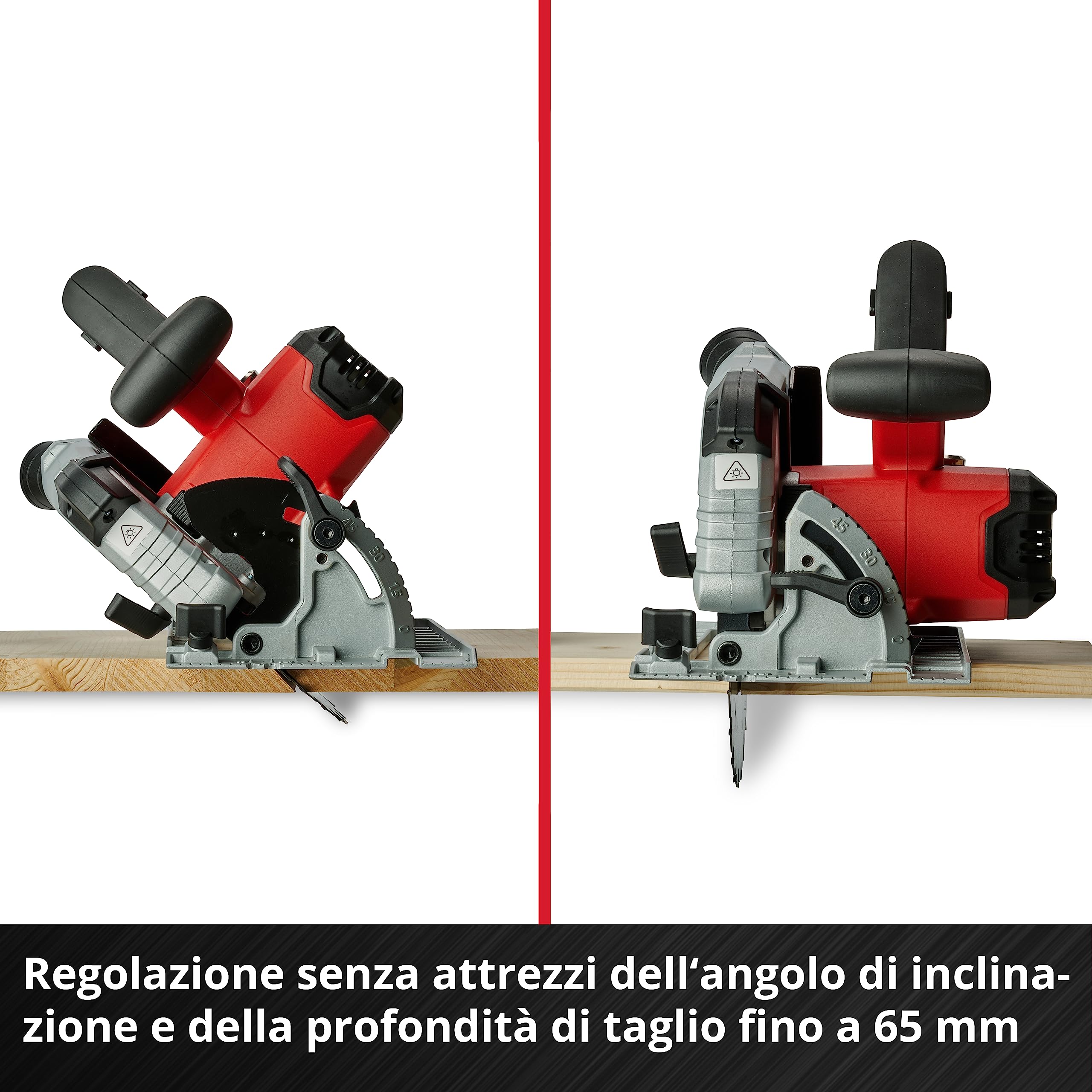 Einhell Sega circolare a batteria TE-CS 18/190 Li BL - Solo Power X-Change (18V, giri al min. 3800, lama Ø190 x Ø20,taglio max 65 mm, luce led, senza batteria e caricabatteria)