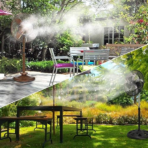 Miniatura 6 de Kit de ventilador de nebulización al aire libre para una brisa fresca de patio, rociador de agua para refrigeración al aire libre, línea de