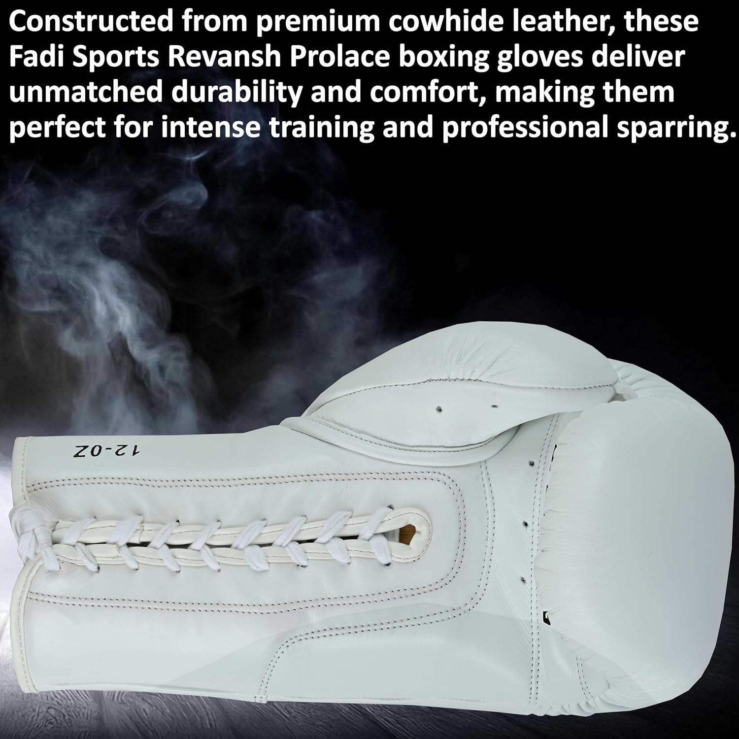 Sports Full-Grain Cowhide Leather Lace up Boxing Gloves – Professional Training & Sparring Gloves for Men & Women – Ideal for Boxing, Muay Thai, Kickboxing & MMA