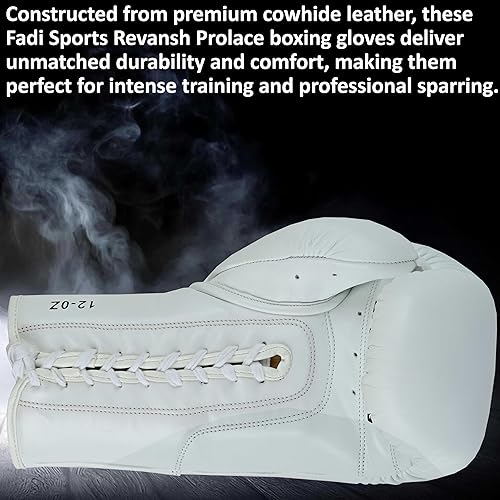 Miniatura 5 de Guantes de boxeo deportivos de piel de vaca con cordones, guantes profesionales de primera calidad para hombres y mujeres, perfectos para