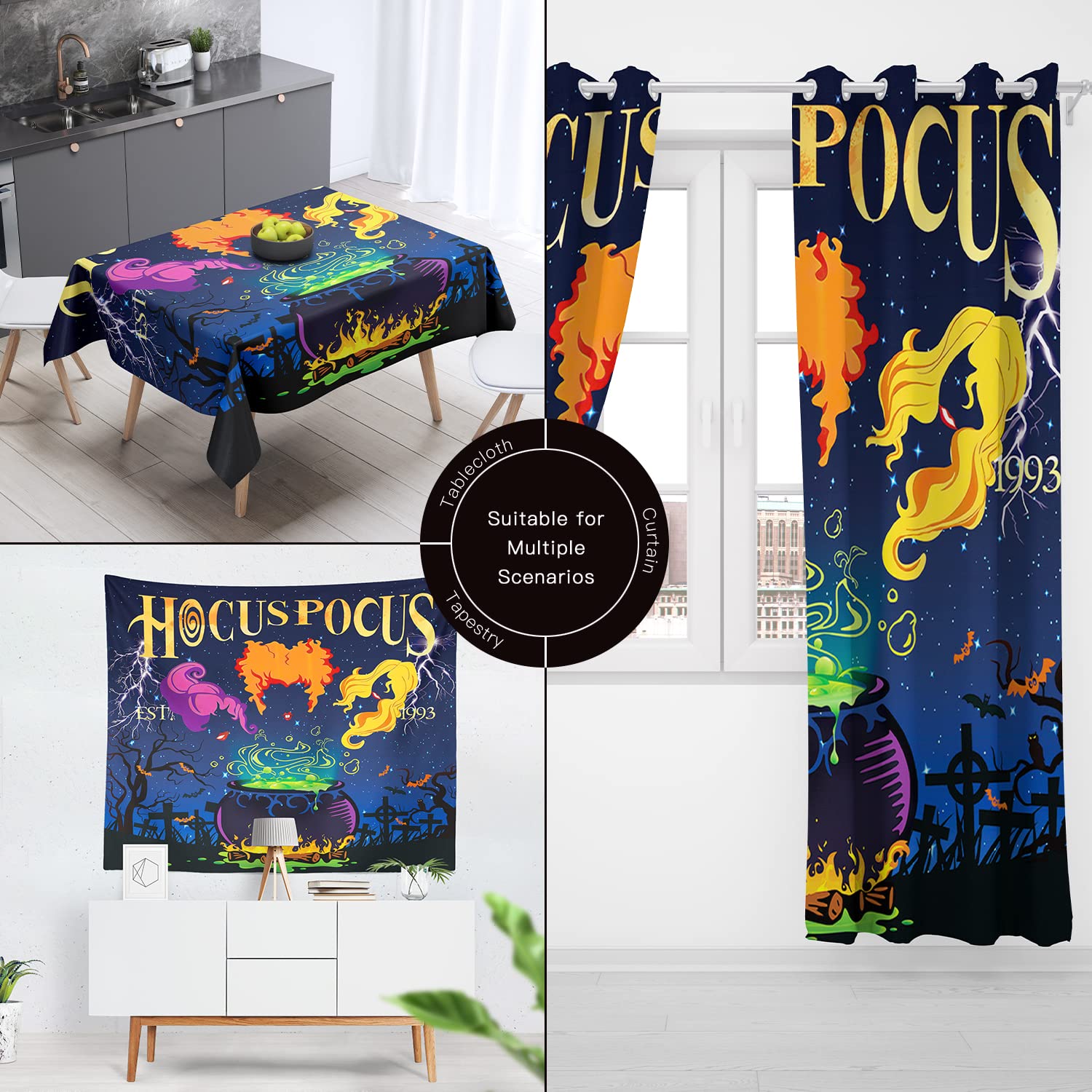 Allenjoy Halloween-Hexen-Duschvorhang Set 182,9x182,9 Cm – Herbstlicher Badezimmer-Dekor Mit 12 Haken
