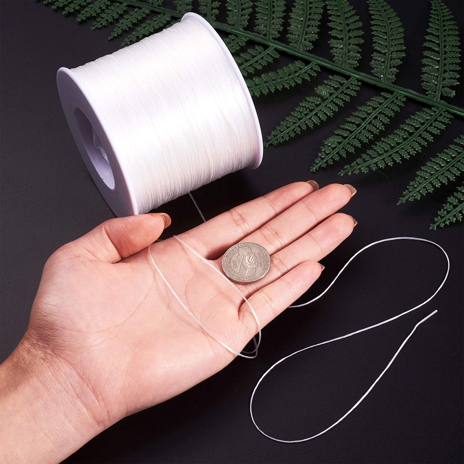2 Rolls Filo Elastico Perline Di Buddha Corda Elastica Cristallo