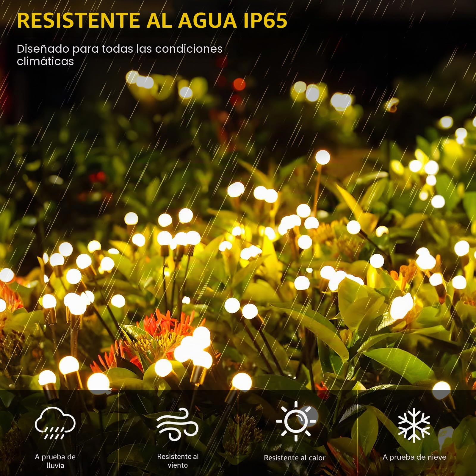 Luces Solares Led Exterior Jardin, 4 Piezas 8 LEDs Luces Solares de Luciérnaga, Altura Regulable, Múltiples Modos Disponibles, IP65 Impermeable Luz Solar Exterior Jardin para Patio Aceras Balcón