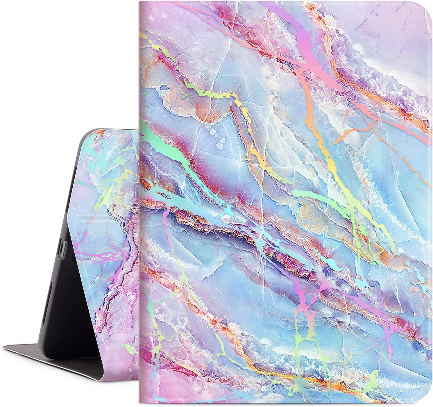 iPad Air 11 Inch Case M3/M2 (2025/2024), Case for iPad Air 5th/4th Generation 10.9 Inch, case for iPad air 11-inch Kids Women Men Multi-Angle View Adjustable Stand Auto Wake/Sleep,Holographic Marble