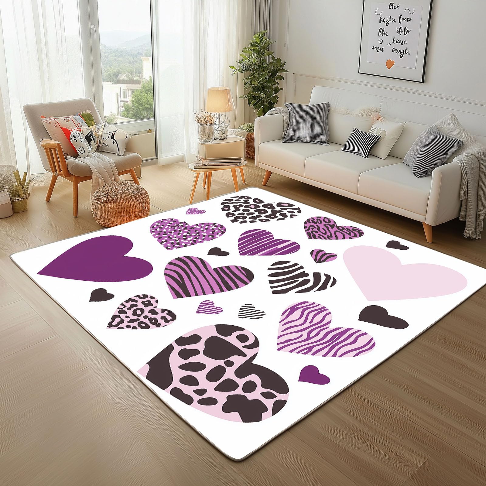 Tapis de chambre jeune et adulte style moderne imprimé léopard