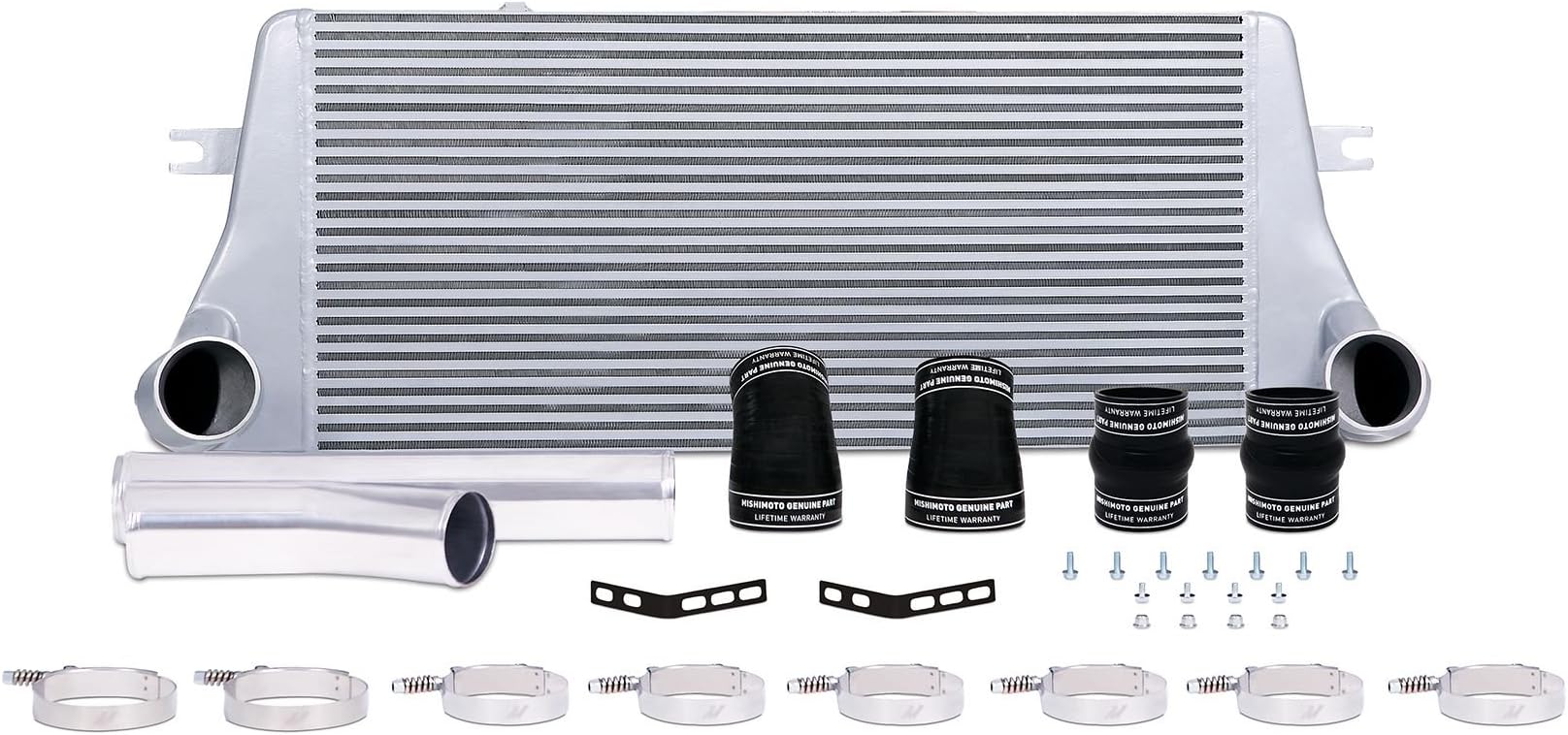 MishimotoMMINT-RAM-94KSL Performance Intercooler Kit Compatible With Dodge Ram Cummins 5.9 1994-2002 Silver