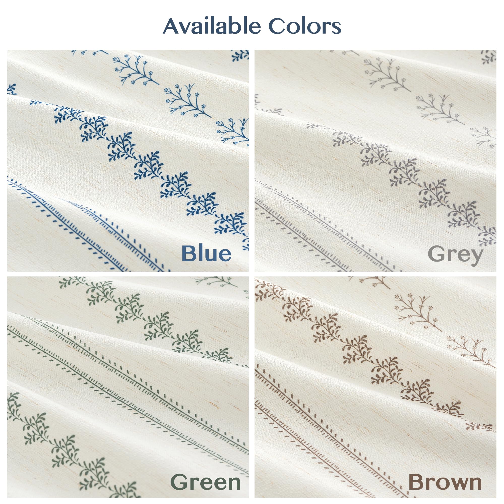 Navy Blue Floral Curtains - Vintage Farmhouse Drapes -13