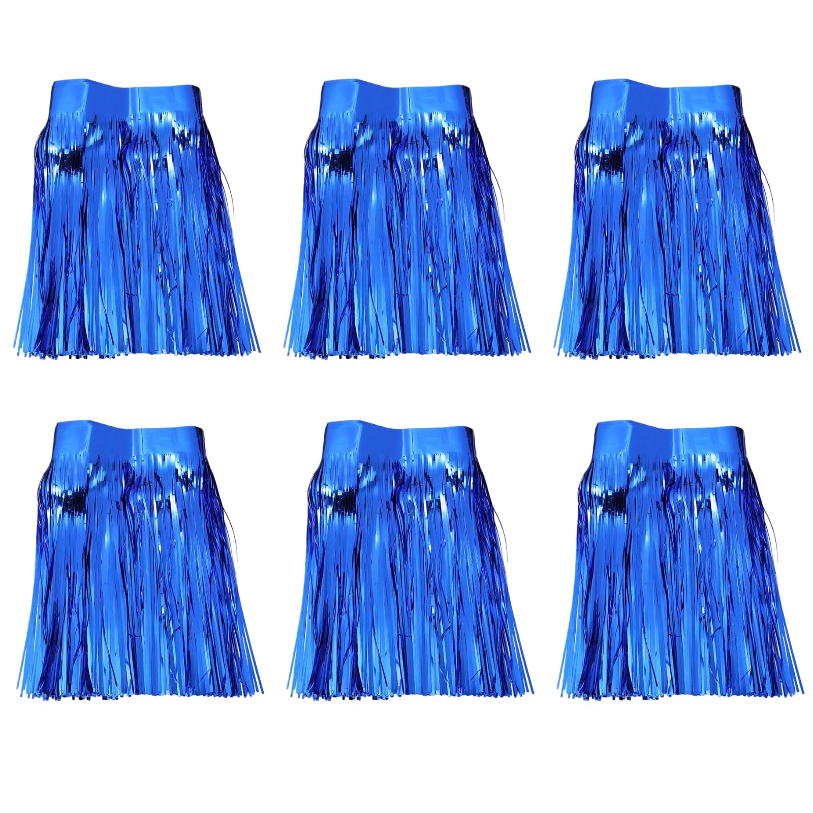 6 STK. Dunkelblaue Tinsel-Rückwand, 300 x 30 cm, Metallic-Fransengirlande, Party-Streamer-Deko, Schimmernde Tinsel-Streamer für Party, Hochzeit und Geburtstagsdeko