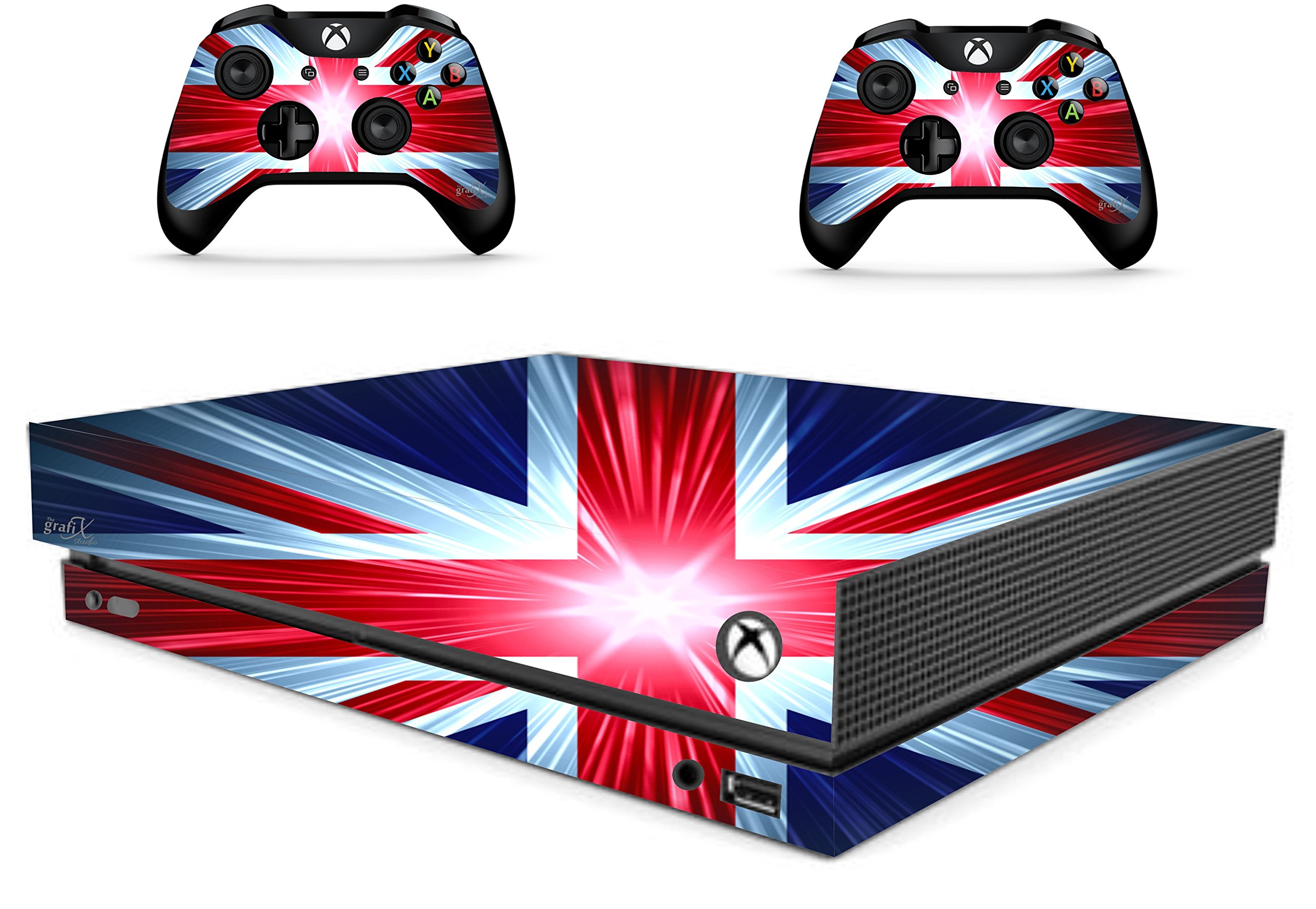 the grafix studio Union Jack Sticker/Skin xbox one x Console & Remote controller stickers, xbx12