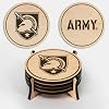 Army West Point Black Knights Wooden Coaster Set - Maple Wood - Officially Licensed Product - 4-Pack