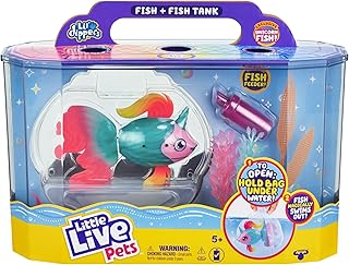 Little Live Pets - Lil' Dippers: Fantasea | Interactive Toy Fish & Tank, Magically Comes Alive in Water, Feed and Swims Like A Real Fish