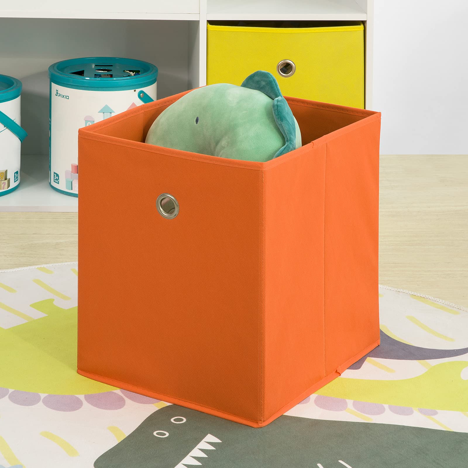 SoBuy KMB37-W Étagère de Rangement pour Livres et Jouets Enfant Bibliothèque Étagère à Livres Meuble de Rangement Multifonctionnel avec 2 Paniers