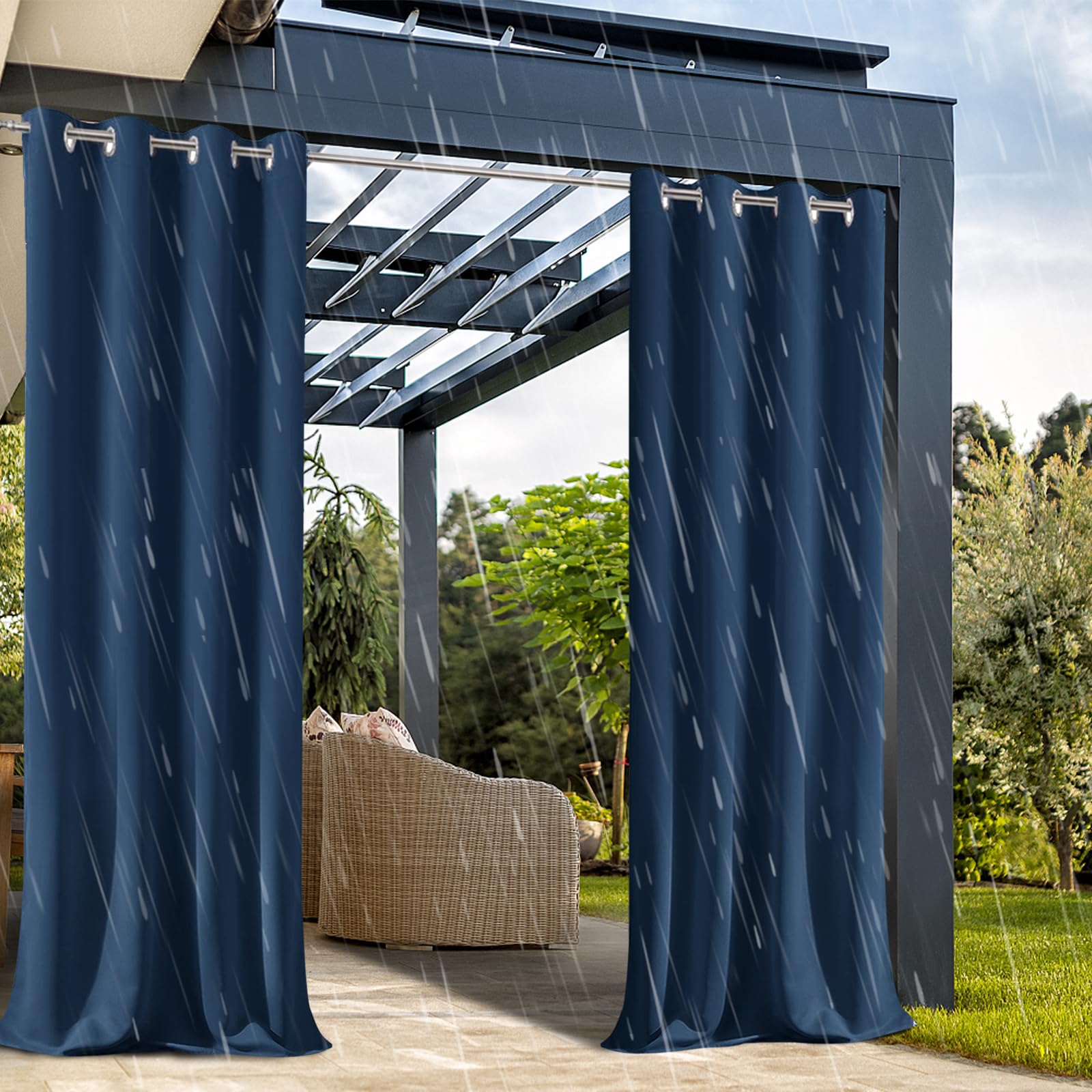 Tende oscuranti per esterni, protezione dal vento Protezione solare, protezione della privacy, resistente alle intemperie, impermeabile, per balcone Terrazza Portico (132x240 cm