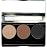 Pure Ziva Matte Black, Medium Brown and Off White Vegan Eyeshadow Trio Palette; Talc, Paraben & Cruelty Free