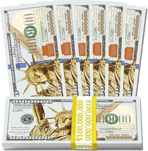 BOOSTEDBLUE Billete de 100 millones de dólares  100 novedad de un millón de dólares, elección favorita para escuelas  Aprobado por la industria