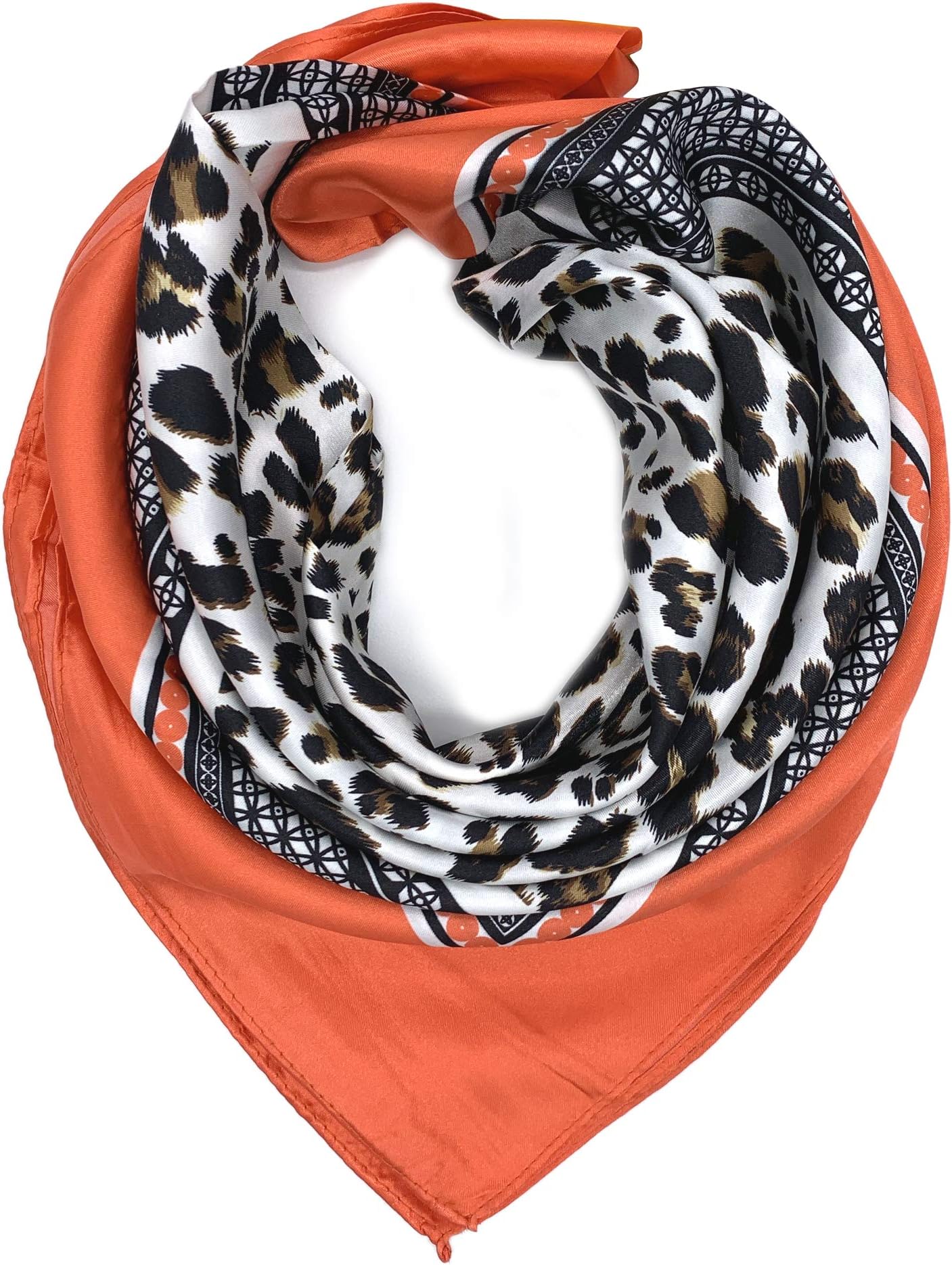 Silk Like Scarf Women's Fashion Pattern Large Square Satin Headscarf Headdress