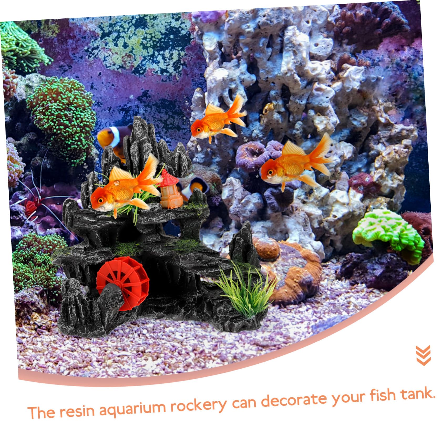 BESPORTBLE 3piezas Decoración De Acuario De Resina Rocas Artificiales para Peceras Accesorios De Paisajismo y Escondites para Peces