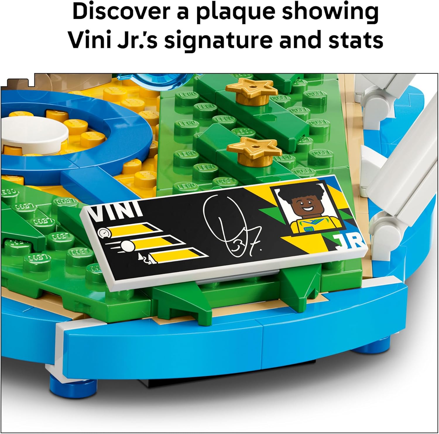 LEGO Editions Vini Jr. – Soccer Highlights - Building Set for Boys & Girls, Ages 10+ - Collectible Soccer Gift W/Plaque - Kids Bedroom or Shelf Decor - 43027