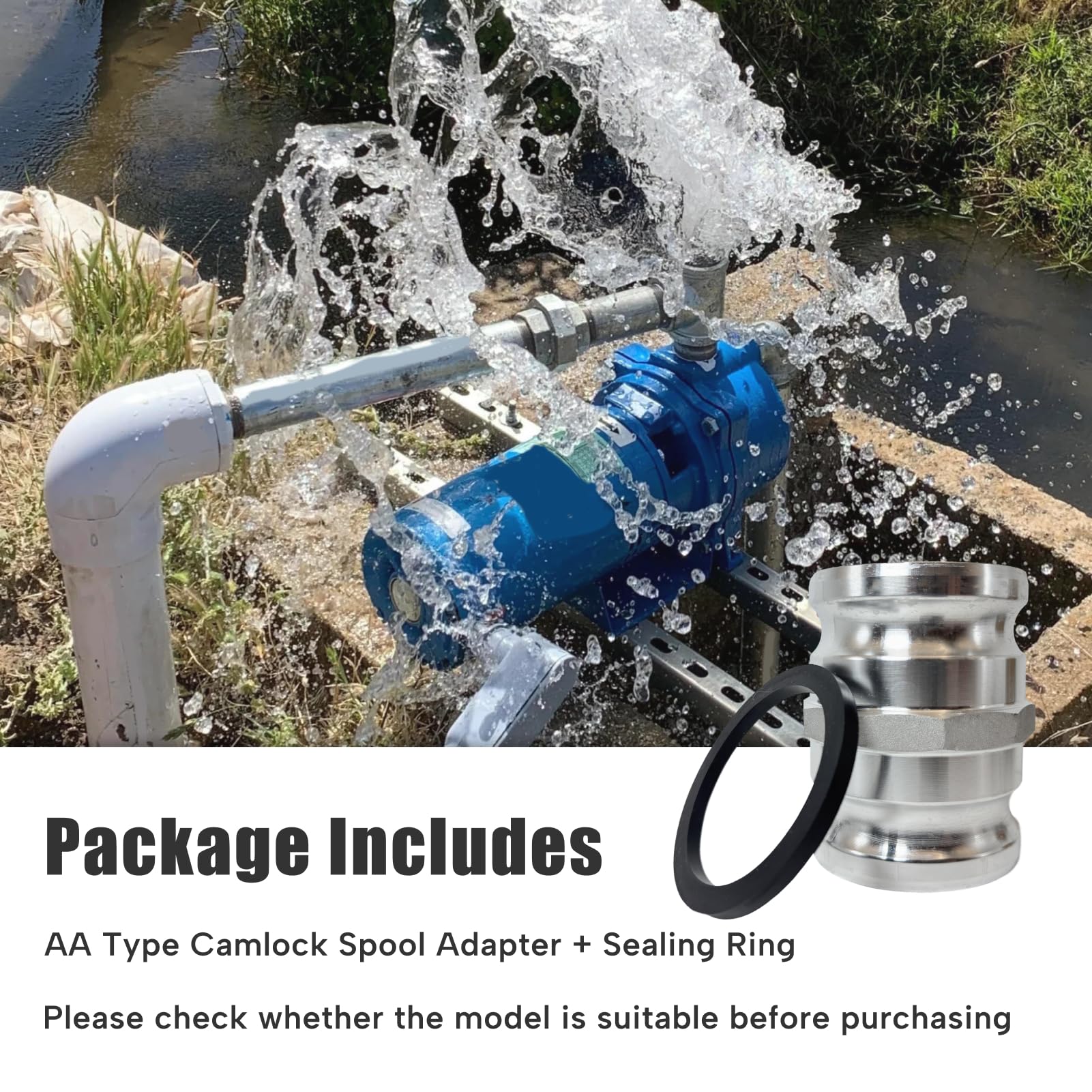 Adaptador de bobina de leva y ranura tipo AA de 3 pulgadas para Camlock macho de 3 pulgadas x 3 pulgadas macho Camlock conector de montaje de camlock resistente, material de aluminio con