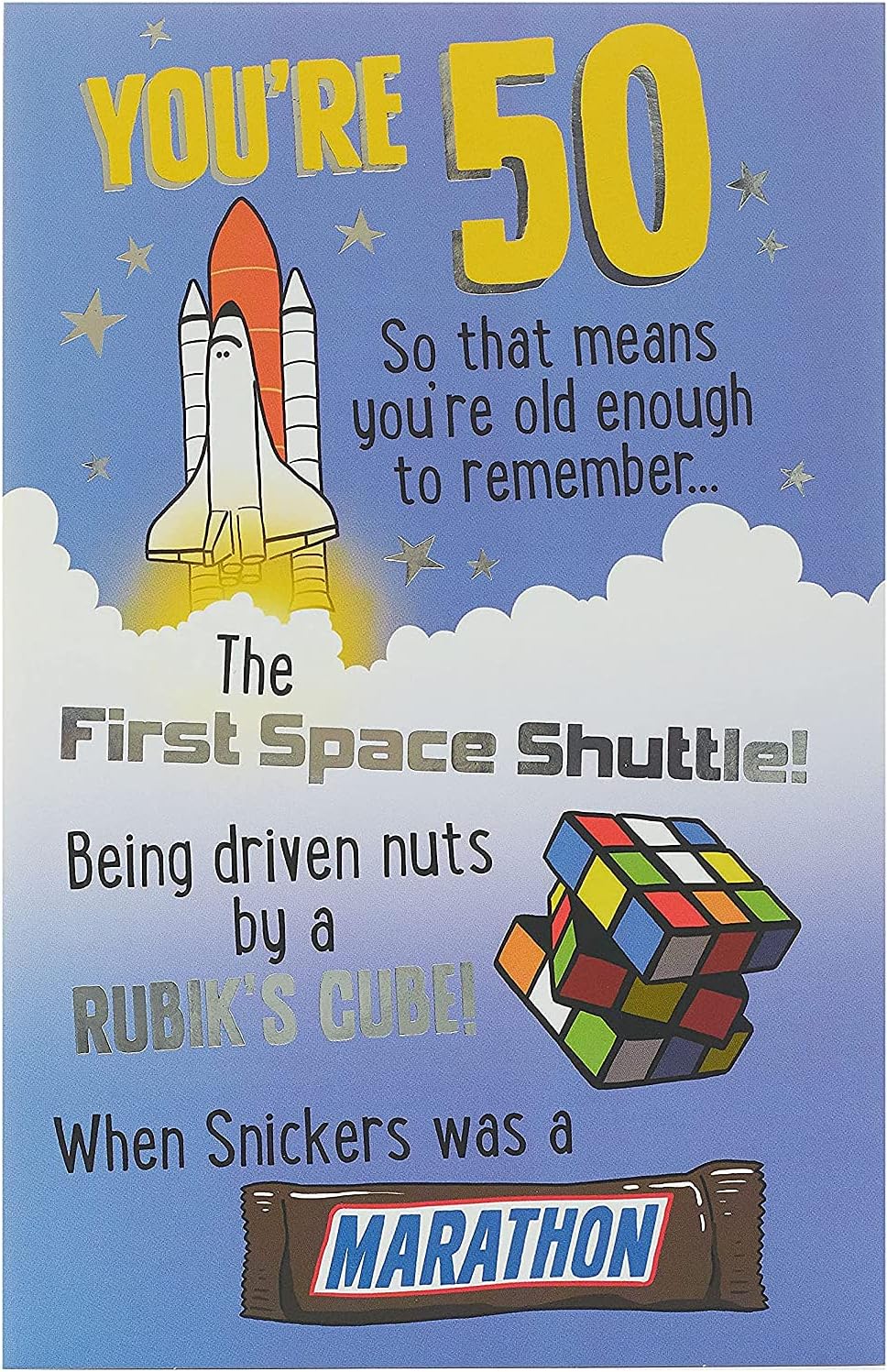 UK Greetings 50th Birthday Card for Him/Her/Friend Nostalgic Design