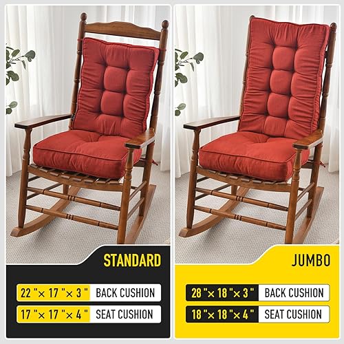 Miniatura 7 de SUNROX FadeShield - Cojines de espuma viscoelástica para mecedora, resistentes al agua, antideslizantes, duraderos, juego de cojines de asiento y