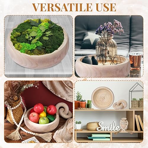 Miniatura 5 de Hushee Juego de 3 piezas de decoración de madera que incluye frutero de madera, guirnalda de cuentas de madera con borlas, decoración de nudo de