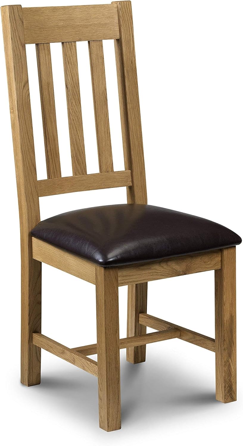 Julian Bowen Astoria Set of 2 Dining Chairs, Oak/Brown Amazon.co.uk