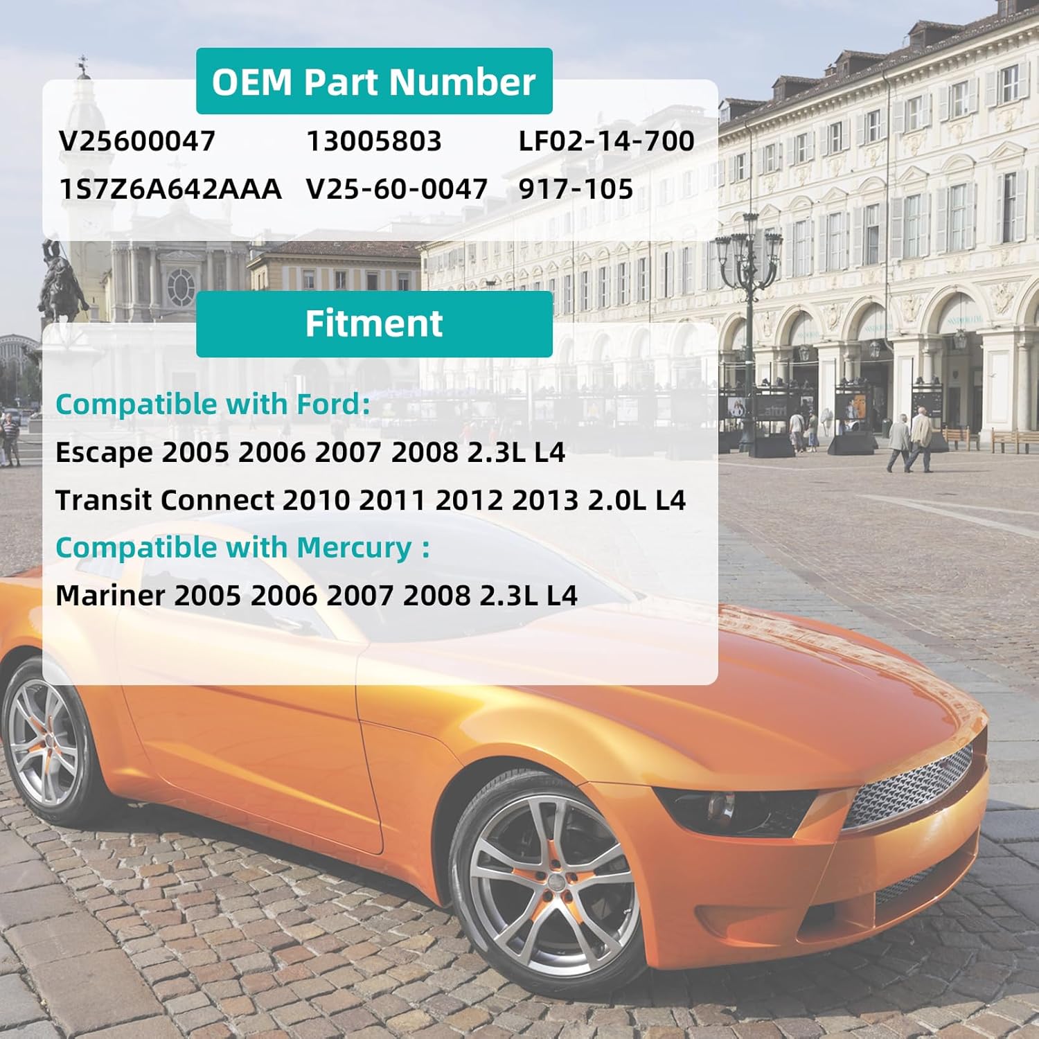 1S7Z6A642AAA Engine Oil Cooler Compatible with Ford Escape 2005-2008, Transit Connect 2010-2013, Compatible with Mercury Mariner 2005-2008 2.0L 2.3L L4, Replaces 13005803 LF02-14-700