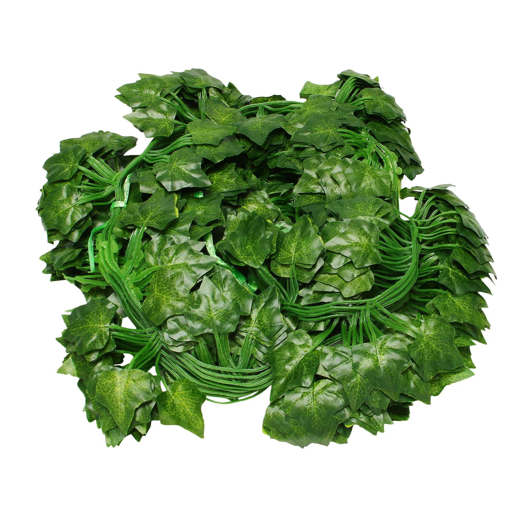 CTRLZS 12 Packs of Artificial Ivy Leaf Plant Vine Hanging Wreath Fake Home Garden Wall Decoration Green