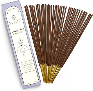 Lavender Incense Sticks, Organic Hand Dipped Incense, Natural Herbs & Aromatic Ingredients, Contain 40 Sticks Inside, Burn Time 45-60 Min, Spiritual Gifts, Incense by Karma Pledge