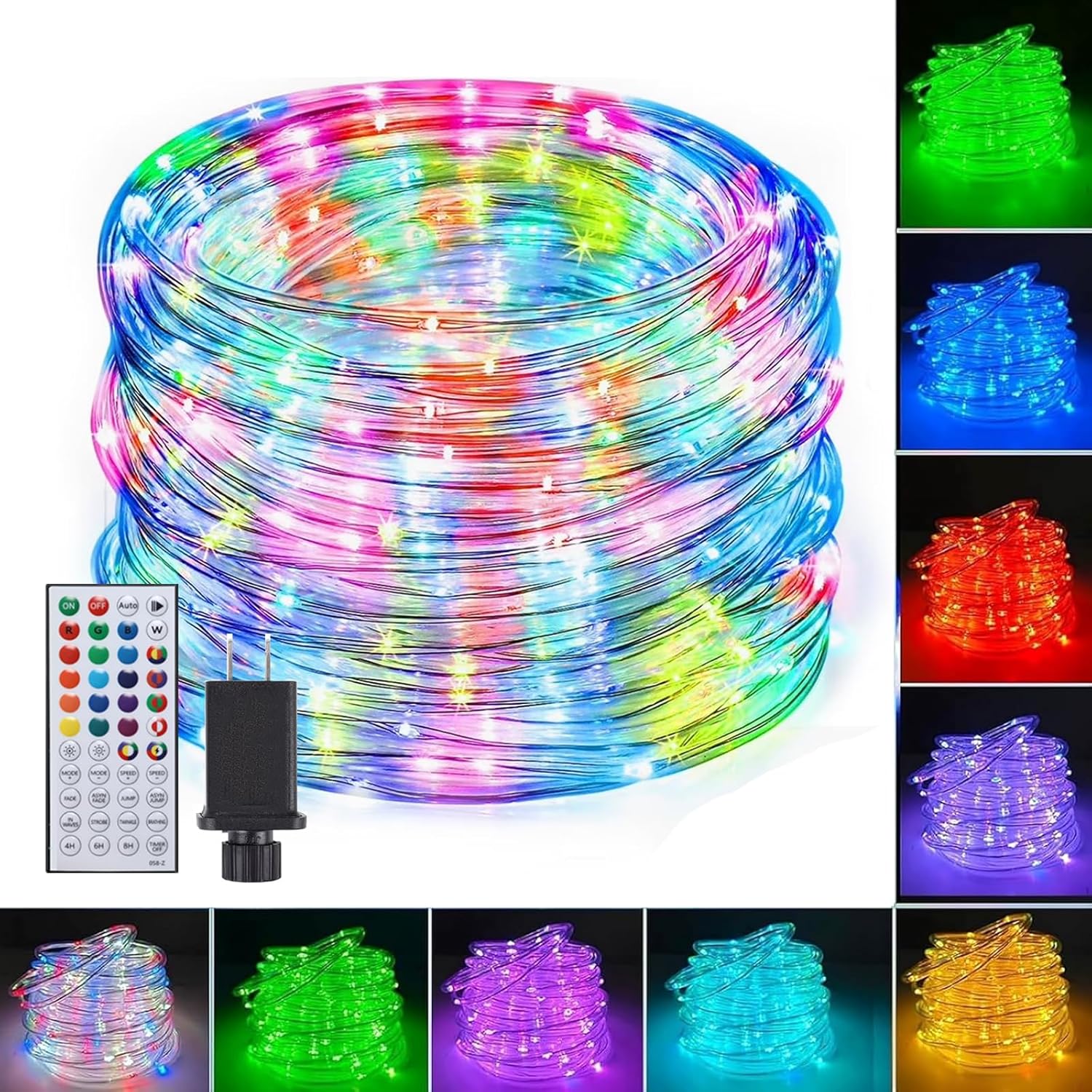 Vigdur 66FT Rope Lights Outdoor, 200 LEDs 20 Color Changing Rope Lights Waterproof with Remote & Timer & 12 Lighting Modes, Outdoor String Lights for Xmas Garden Fence Tree Party