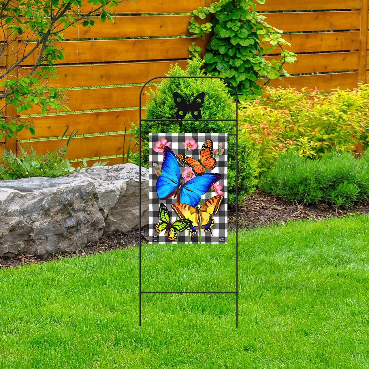 Briarwood Lane Wrought Iron Butterfly Garden Flag Arbor