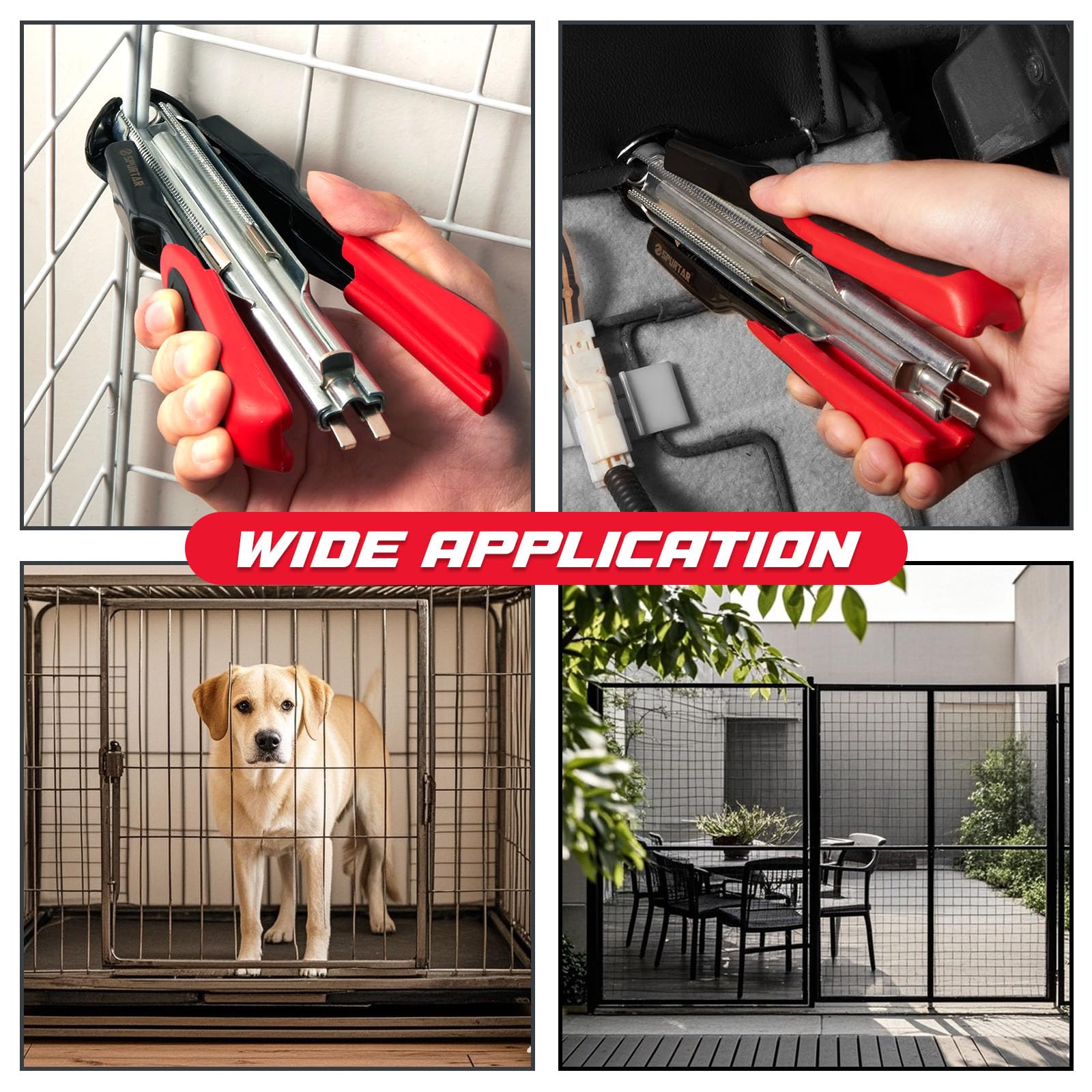 Spurtar Kit de pinces à anneau de porc avec 1200 anneaux d'alimentation automatique de 20MM po à ressort pour fil de poulet clôture et cage pour animaux filets de volaille housses de siège tissus
