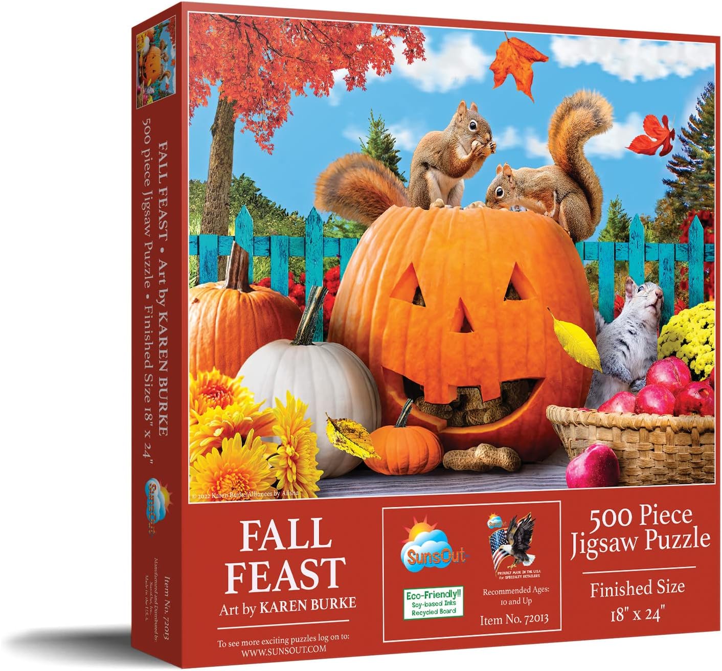 SUNSOUT INC - Fall Feast - 500 pc Jigsaw Puzzle by Artist: Karen Burke - Finished Size 18" x 24" Halloween - MPN# 72013