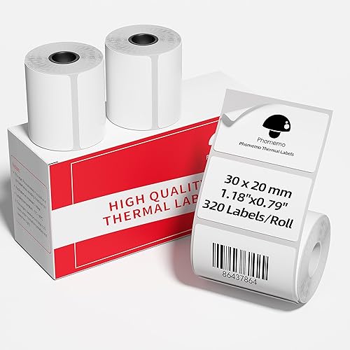 Memoqueen Etiquetas térmicas circulares para etiquetadoras Phomemo M221M220M200, 2.75 pulgadas (2.756 in), etiqueta térmica redonda para