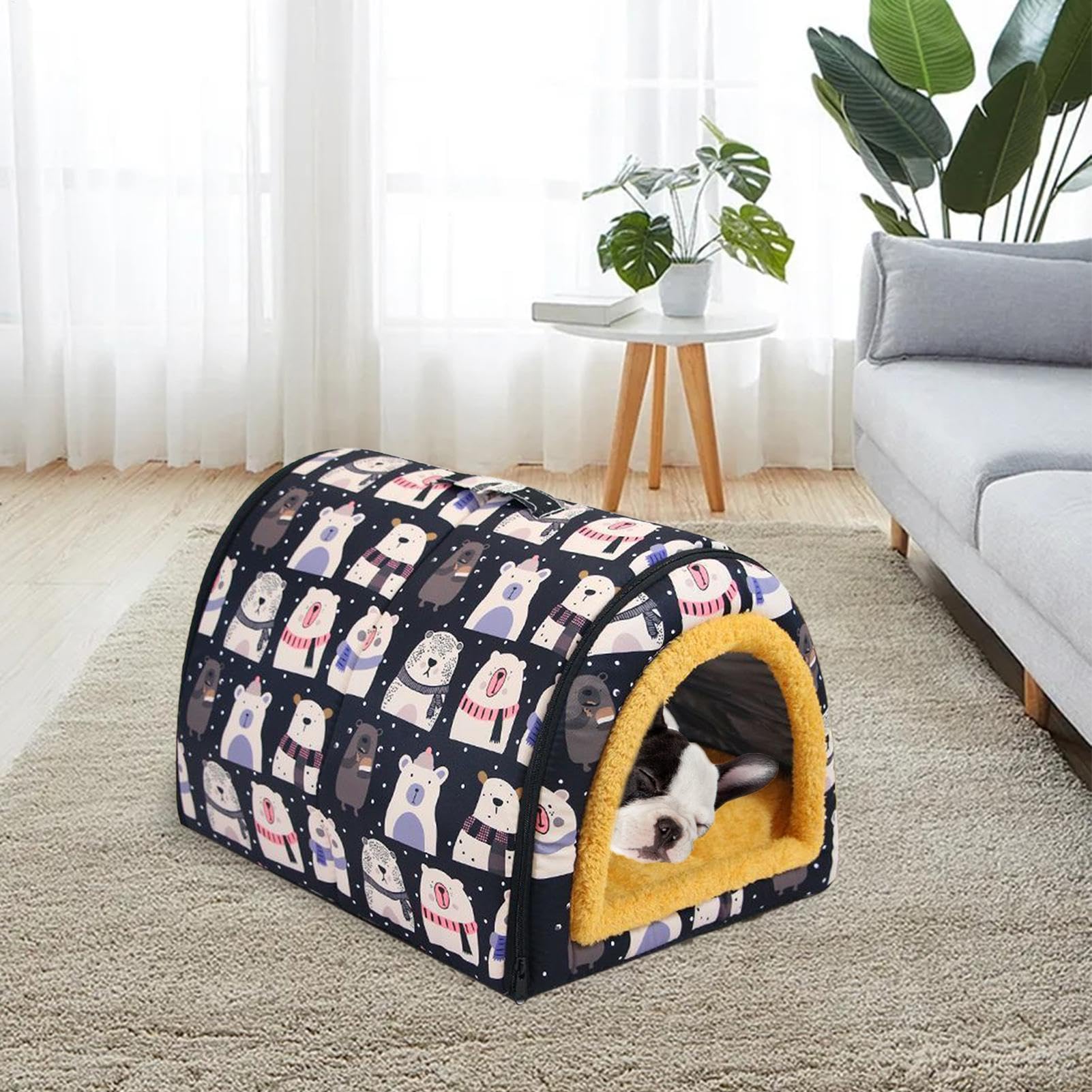 Cuccia Comoda e Accogliente Fodera Impermeabile Rimovibile E Lavabile | Cuccia Chiusa Calda per Cani e Gatti Per Cani E Gatti Di Taglia Piccola Media Grande Da Interno