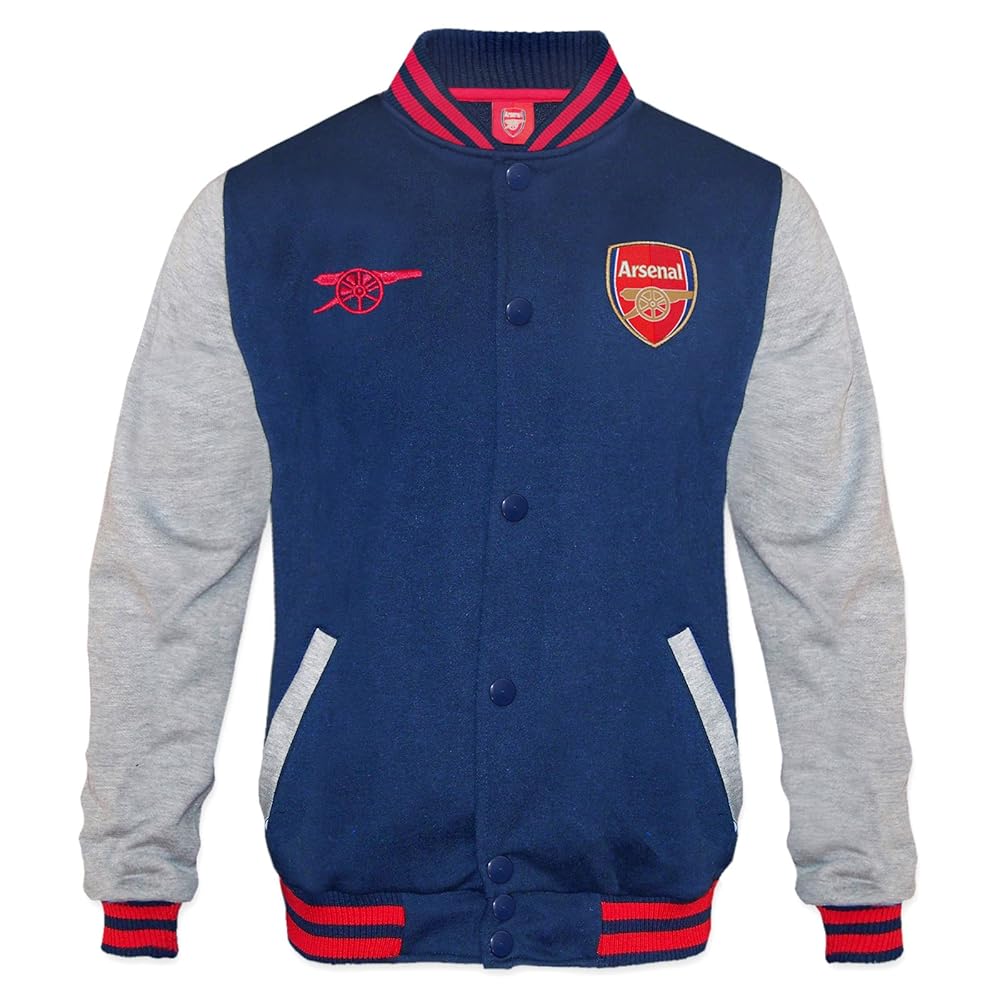 Arsenal FC Official Gift Mens Retro Varsity Baseball Jacket