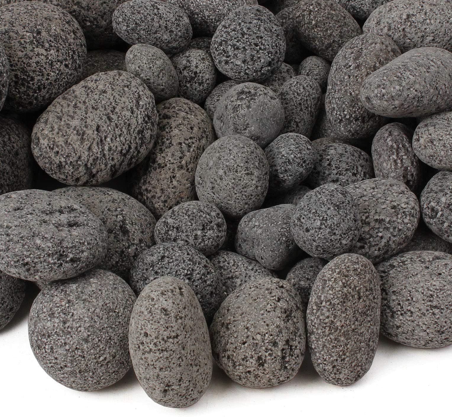 Lava Rock - 10-Pound Tumbled Lava Stones - 3" Black/Gray Lava Pebbles - Volcanic Rock - Landscaping Rocks - Large