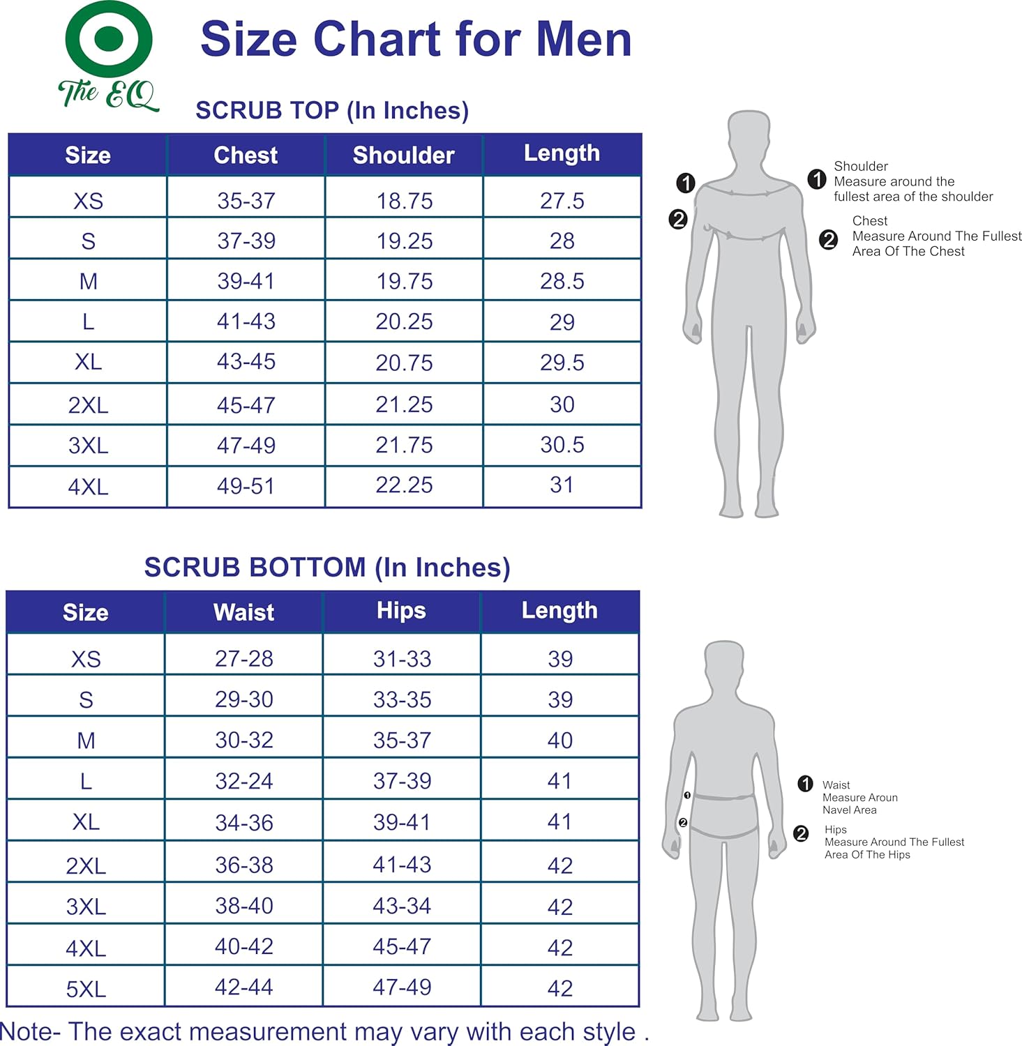 EQ active men's 5-pocket scrub suit | Set up and down. Half sleeve | V neck | Breath cloth | Comfortable | Durable | Uniform for doctors, nurses and dentists (naval blue, big) EQ active men's 5-pocket scrub suit | Set up and down. Half sleeve | V neck | Breath cloth | Comfortable | Durable | Uniform for doctors, nurses and dentists (naval blue, big)