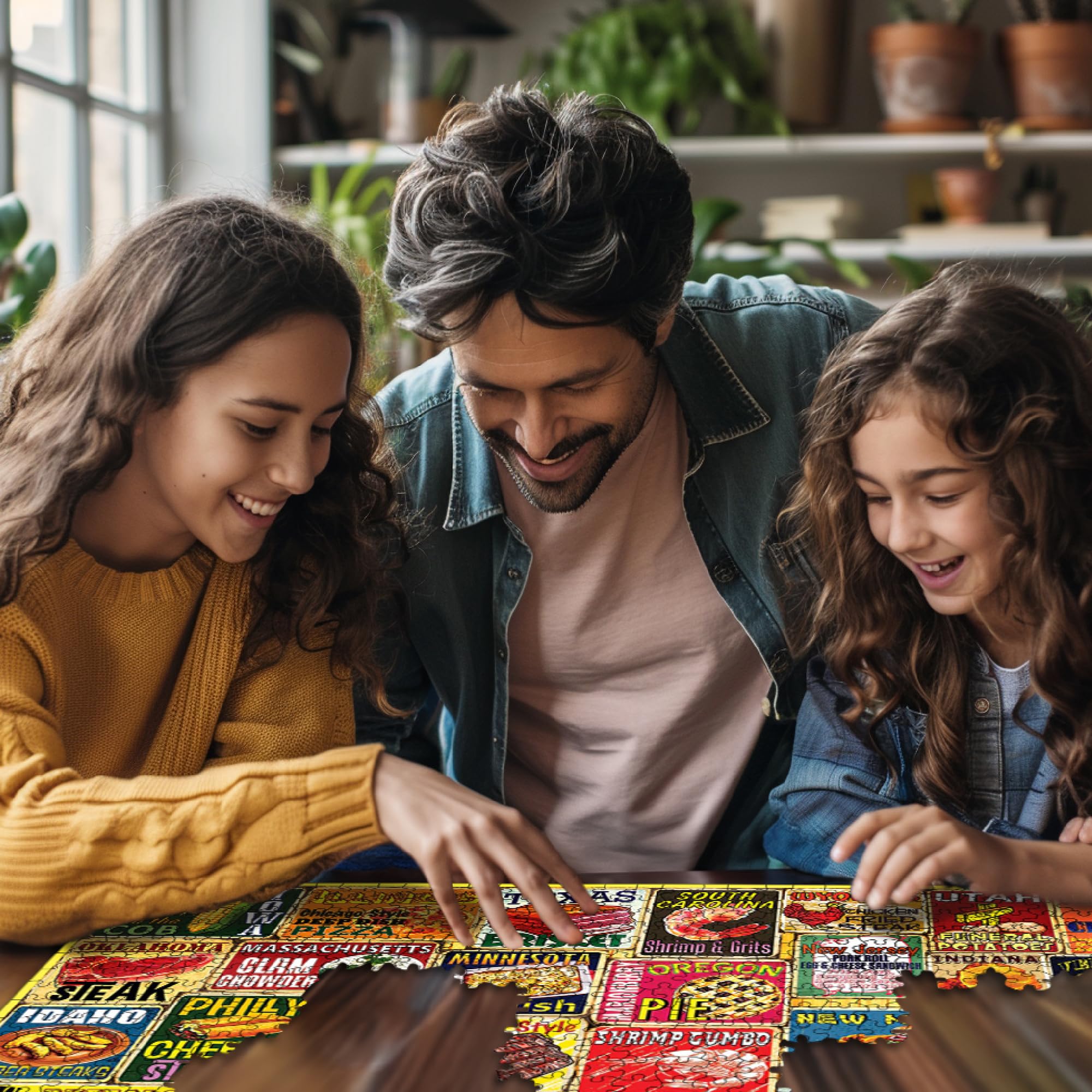White Mountain Iconic State Foods Puzzle 1000 pezzi American Food Puzzle per adulti