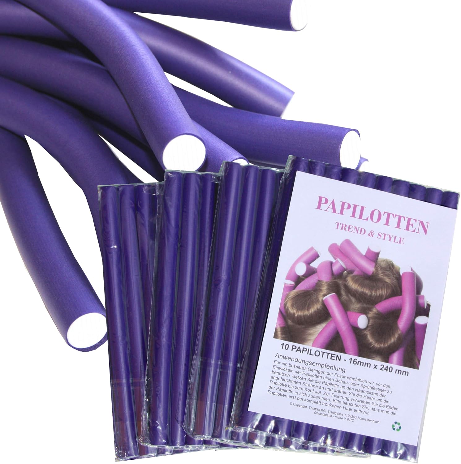 New!! 10 to 60 Curling Rods Flexi Rods Spiral Rollers Soft Bendy Hair Rollers, Diameter 0.63", Lenght 9.5". Hairdressing Rollers CURLERS TWISTEES, 40 Pieces
