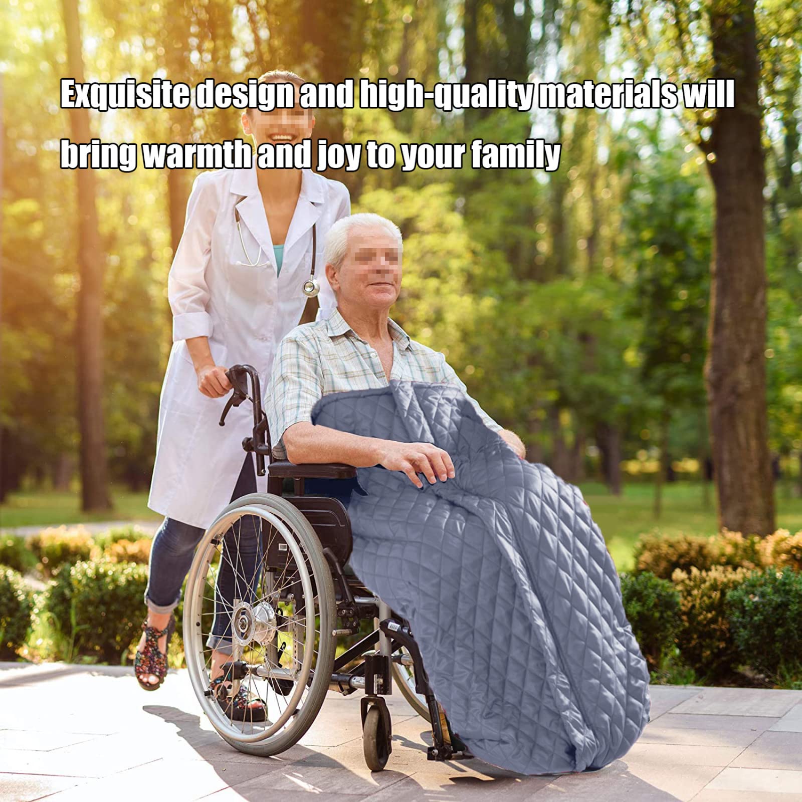 Manta para Silla De Ruedas para Adultos, Manta Ligera para Silla De Ruedas a Prueba De Viento, Saco para Silla De Ruedas para Adultos, Funda Cómoda para Silla De Ruedas para Adultos,Grey